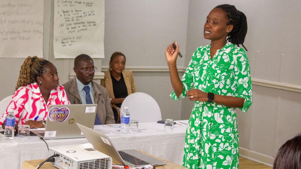FAWEZI' Senior Programmes Officer facilitating a session during the 3 day Training of Trainers Workshop under the Data for Change: School-Related Gender Based Violence Project